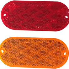MAXXHAUL 50016 Oval Reflectors 10 Red-10 Amber Self Adhesive Or Drill Mount-DOT, 20 Pack