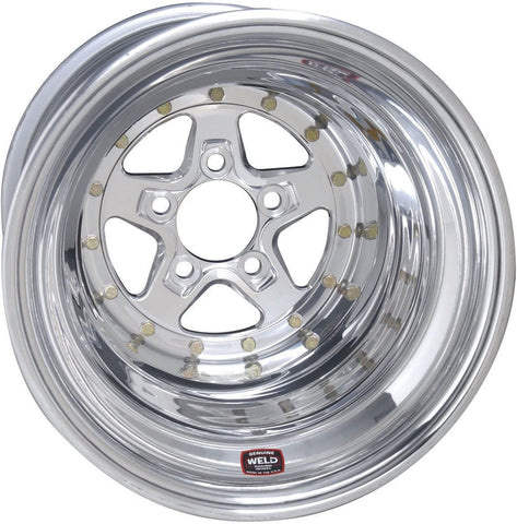 Weld Racing Wheel, Alumastar, 15 x 3.5 in, 1.250 in Backspace, 5 x 4.75 in Bolt Pattern, Aluminum, Polished, Each