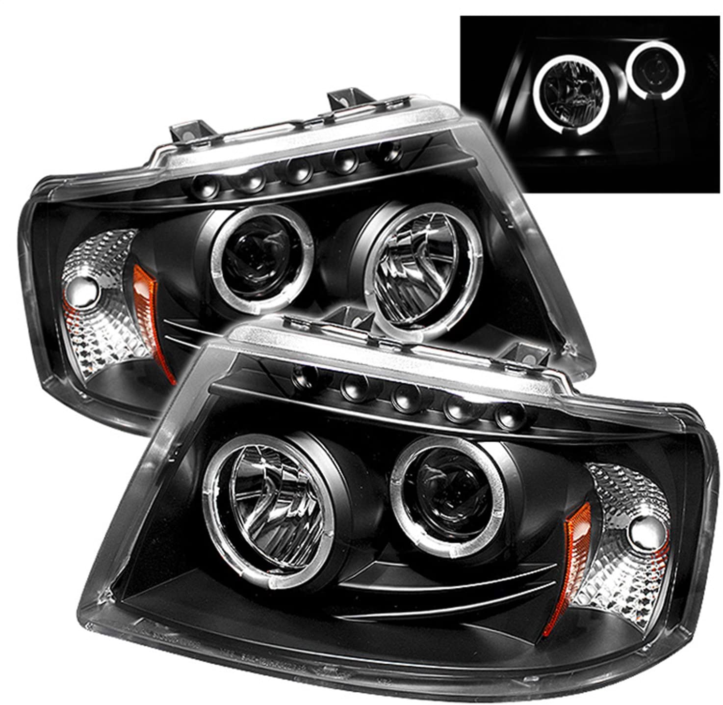 Spyder Auto 5010117 LED Halo Projector Headlights Black/Clear