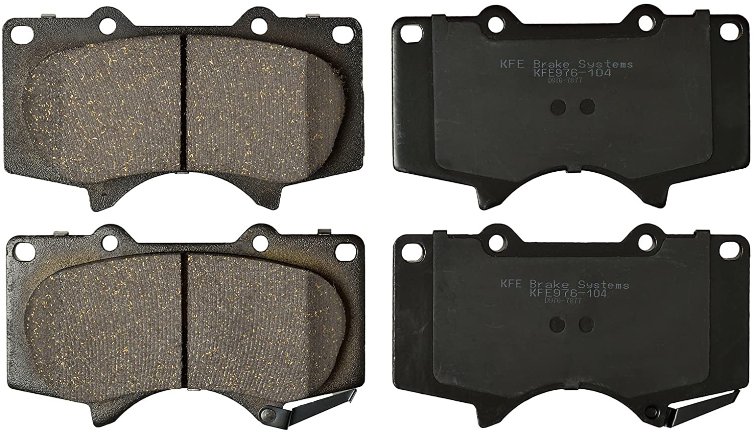 KFE KFE976-104 Ultra Quiet Advanced Premium Ceramic Brake Pad FRONT Set Compatible With: Toyota 4Runner, Tacoma 6 Lug 4 Piston Caliper, FJ Cruiser, Sequoia, Tundra; Lexus GX460, GX470