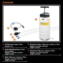 EWK 15L Oil Changer Fluid Vacuum Extractor Oil Pump Extractor Pneumatic Fluid Evacuator + Brake Bleeder Hose