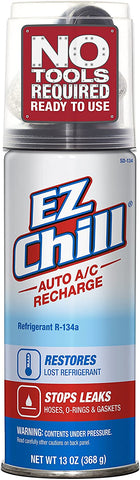 InterDynamics EZ Chill Car Air Conditioner R134A Refrigerant Stop Leak Kit, for Rubber and Metal Leaks in O Rings and Hoses, 13 Oz, SD-134T