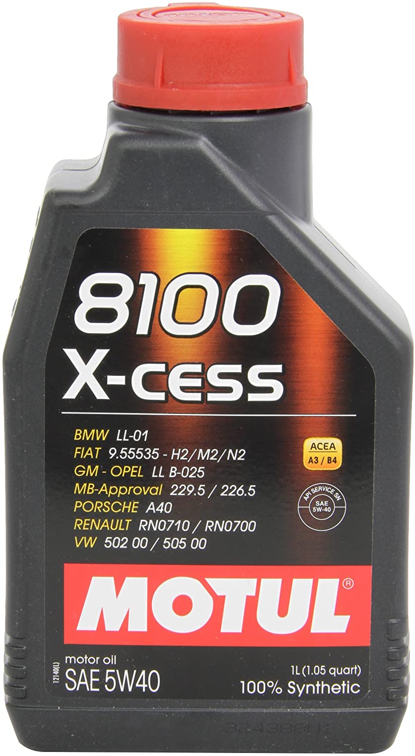 Motul 8100 X-Cess 5W-40 Synthetic Oil 1 Liter (102784), 33.81 Fluid_Ounces