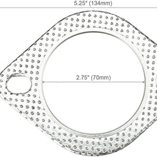 CarXX 2.5 Inch Exhaust Gasket 2-Bolt 62mm Flange High Temperature Graphite for Headers, Catback, Axleback (5 Pack)