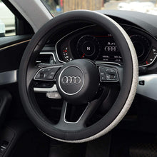 KAFEEK Diamond Leather Steering Wheel Cover with Bling Bling Crystal Rhinestones, Universal 15 inch Anti-Slip, Black Microfiber Leather White Diamond.