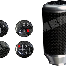 ICBEAMER Racing Style Red Aluminum w/Carbon Fiber Mini Short Throw Shifter Manual Stick Shift Knob 5 6 Speeds Pattern