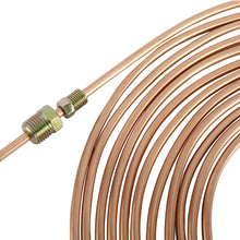 AuInLand 25 Ft. of 3/16 in Brake Line Tubing Kit, Copper-Coated Iron Break Line, Flexible Brake Coil Roll with 16 Fittings