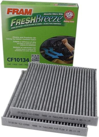 FRAM CF10134 Fresh Breeze Cabin Air Filter with ARM & HAMMER Baking Soda & Activated Carbon (Pack of 2)