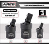 ARES 70073-3-Piece Impact Universal Joint Set - 1/4-Inch, 3/8-Inch and 1/2-Inch Drive Chrome Moly U Joint Sockets Access Hard to Reach Fasteners