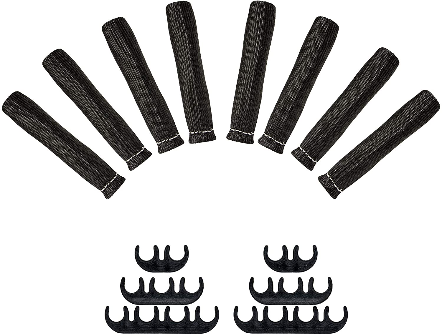 Rolling Gears Spark Plug Boot Protector 1800 Degree Heat Shield Thermal Protection Insulator Sleeve + Wire Separator Divider Suit for 6 mm to 9 mm (Black)