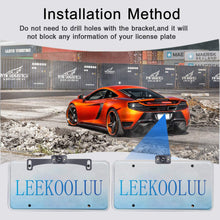 LeeKooLuu F03 HD Wireless Backup Camera Monitor Kit Digital Signals Hitch Rear/Front View High-Speed Observation System for Trucks,Cars,Campers,Van Super Night Vision Waterproof DIY Guide Lines