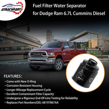 5083285AA Oil Filter Replacement for 2007.5-2018 Dodge Ram 2500 3500 4500 5500 6.7L Diesel Engine, 1989-2007 Ram 2500 3500 5.9L