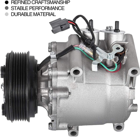 VEVOR CO 10541AC Universal Air Conditioner AC Compressor for Honda Civic 1.7L Acura EL 1.7L Prelude 2.2L 1997 1998 1999 2000 2001 57878 58878 77599