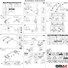 OMAC Auto Exterior Accessories Fixed Point Roof Rack Crossbars | Aluminum Silver Lockable Roof Top Cargo Management Racks | Luggage Ski Kayak Carriers Set 2 Pcs | Fits Ford Transit Connect 2010-2013