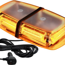VKGAT 48 LED Roof Top Strobe Lights, Emergency Hazard Warning Safety Flashing LED Mini Bar Strobe Light for Truck Car Snow Plow Vehicles, Waterproof and Magnetic Mount (Amber)