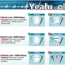 Windshield wiper blades, 26" + 19" Inch Bracketless Beam J U Hook Wiper Blades by YEAHMOL (set of 2)