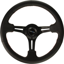 NRG Innovations RST-018R-RS Reinforced Steering Wheel (350mm Sport Steering Wheel (3" Deep) Black Leather with Red Stitching)