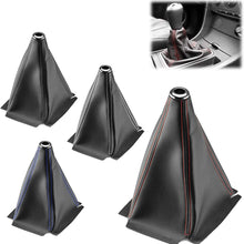 EZAUTOWRAP Universal Shift Knob Shifter Boot Cover Carbon Fiber Style Black with Red Stitches PVC Leather MT at Sport PVC Leather