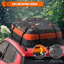 MeeFar Car Roof Bag XBEEK Rooftop top Cargo Carrier Bag Waterproof 15 Cubic feet for All Cars with/Without Rack, Includes Anti-Slip Mat, 8 Reinforced Straps, 6 Door Hooks, Luggage Lock