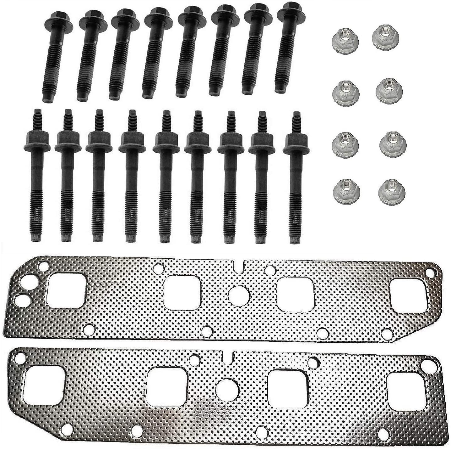 Everbuilt Exhaust Manifold Gasket Set Compatible For Dodge Ram Charger Durango 5.7 L Engines From 2003 – 2008. Set Include Both Exhaust Gaskets + Bolts + Studs and Nuts.
