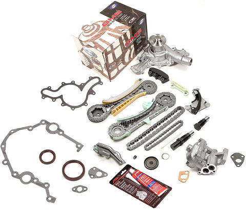 Evergreen TKTCS20700WOP Compatible With 97-10 Ford Explorer Ranger Mazda B4000 Mercury 4.0 245 SOHC Timing Chain Kit Timing Cover Gaskets Oil Pump GMB Water Pump