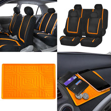 FH Group FB032102 Unique Flat Cloth Pair Set Seat Covers w. 2 Detachable Headrests,Gray/Black- Fit Most Car, Truck, SUV, or Van