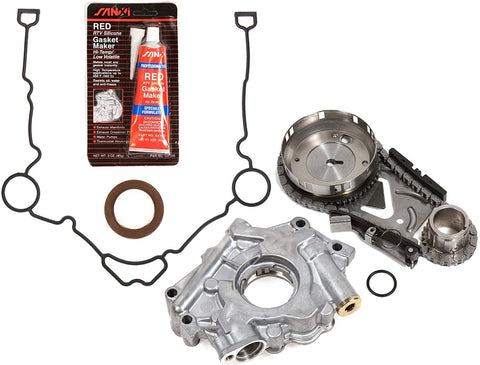 Evergreen TKTCS5057OP Compatible With 03-08 Chrysler Dodge Jeep 5.7 OHV 16V Hemi Timing Chain Kit Oil Pump Timing Cover Gasket