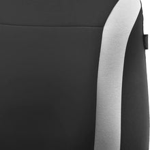 FH Group FH-FB054102 Cosmopolitan Flat Cloth Pair Set Seat Covers, (Airbag Compatible & Split Bench) W. FH2033 Steering Wheel Cover and Seat Belt Pads, Beige/Black-Fit Most Car, Truck, SUV, or Van