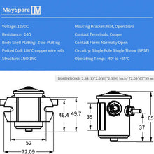 MaySpare Max 200A Trombetta Continuous Solenoid Relay 3 Terminal Heavy Duty Winch Marine 24106 SPST Solenoid 12VDC