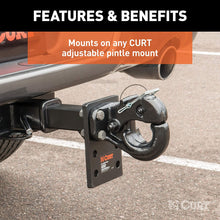CURT 48210 Pintle Hook Hitch 20,000 lbs, Fits 2-1/2 to 3-Inch Lunette Ring, Mount Required