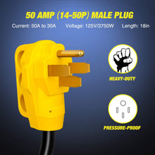 Nilight 18 inch 50 Amp to 30 Amp RV Plug Adapter Heavy Duty Dogbone Electrical Adapter with Handle 50A Male to 30A Female Cord Adapter 125V/3750W,2 Years Warranty