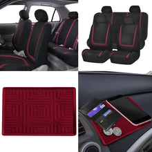 FH Group FB032102 Unique Flat Cloth Pair Set Seat Covers w. 2 Detachable Headrests,Gray/Black- Fit Most Car, Truck, SUV, or Van