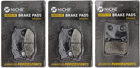 NICHE Brake Pad Set For Yamaha V Star 1100 3XF-W0045-50-00 5VU-25805-00-00 Complete Organic