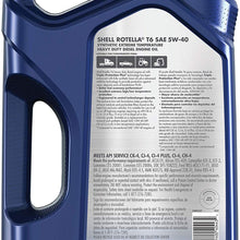 Shell Rotella T6 Full Synthetic 5W-40 Diesel Engine Oil (1-Gallon, Case of 3)