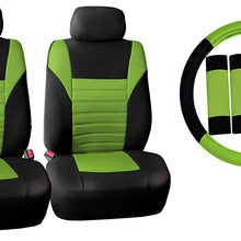 TLH 3D Air Mesh Fabric Front Set Seat Covers, Removable Headrests & Airbag Compatible, Yellow Color- Universal Fit for Cars, auto, Trucks, SUV
