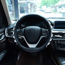 Car Steering Wheel Cover with Durable PU Leather, Universal 15 inch Fit for Car Truck SUV, Breathable Anti Slip Auto Steering Wheel Covers for Men and Women, White