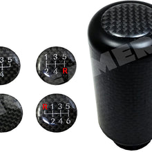 ICBEAMER Racing Style Red Aluminum w/Carbon Fiber Mini Short Throw Shifter Manual Stick Shift Knob 5 6 Speeds Pattern