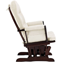 Angel Line Windsor Glider and Ottoman, Espresso Finish and Beige Cushions