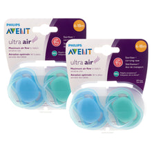 Philips Avent Ultra Air Pacifier, 6-18 months, blue/green, 4 pack, SCF244/42