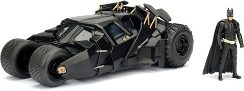 DC Comics Jada Toys, '08 The Dark Knight Batmobile, 1:24 Scale Hollywood Rides Diecast Car Play Vehicle