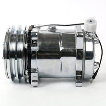 YaeTek New Premium Quality A/C Air Conditioning Compressor 12V/V-Belt Pulley for Sanden 508 Style Chrome Compatible w/R-12 and R134A