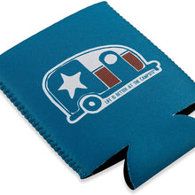 Camco 53309 Life is Better at the Campsite Skinny Can Sleeve, 4 Pack - Keep Your Drinks Cold While Keeping Your Hands Warm - Includes (4) Unique RV-Themed Designs