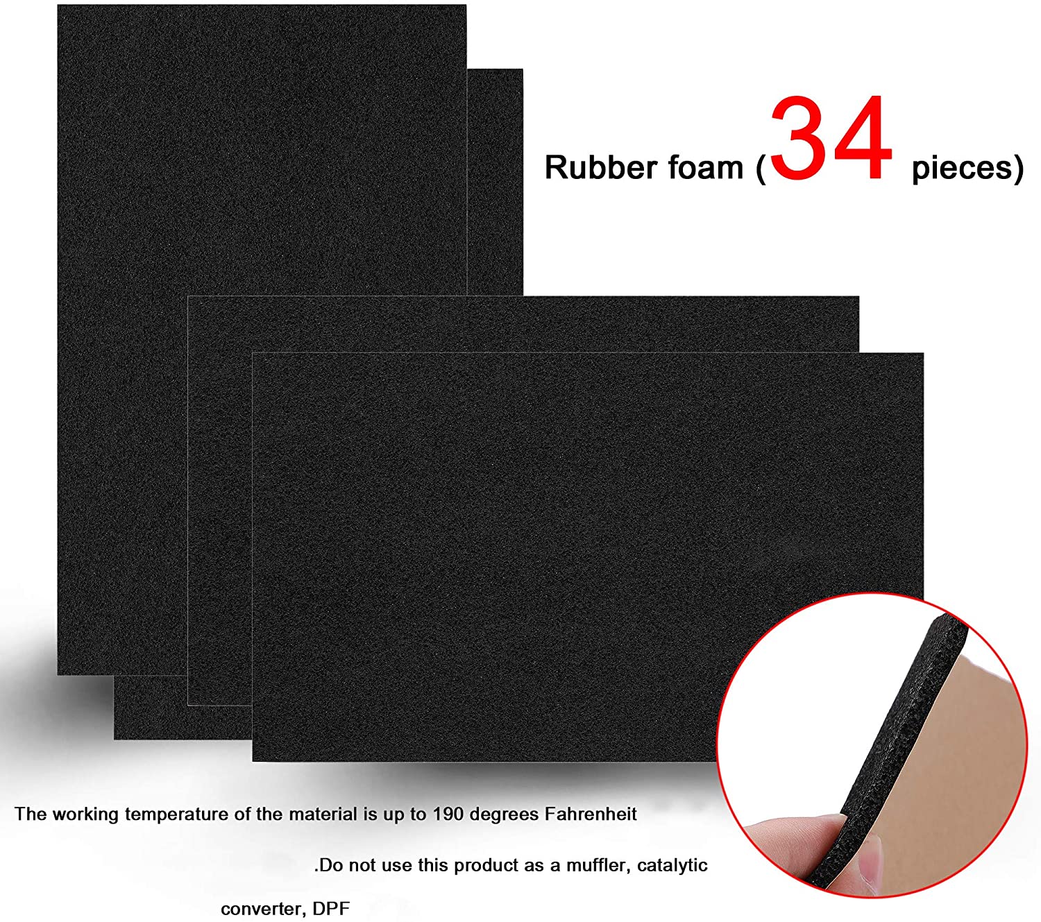 SHINEHOME 150 mil 36 sqft Sound Deadener Deadening Dampening Audio Noise Insulation Heat Insulation Mat Material Self-Adhesive Rubber Waterproof Soundproofing Foam Panel (34)