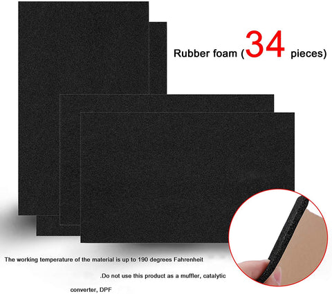 SHINEHOME 150 mil 36 sqft Sound Deadener Deadening Dampening Audio Noise Insulation Heat Insulation Mat Material Self-Adhesive Rubber Waterproof Soundproofing Foam Panel