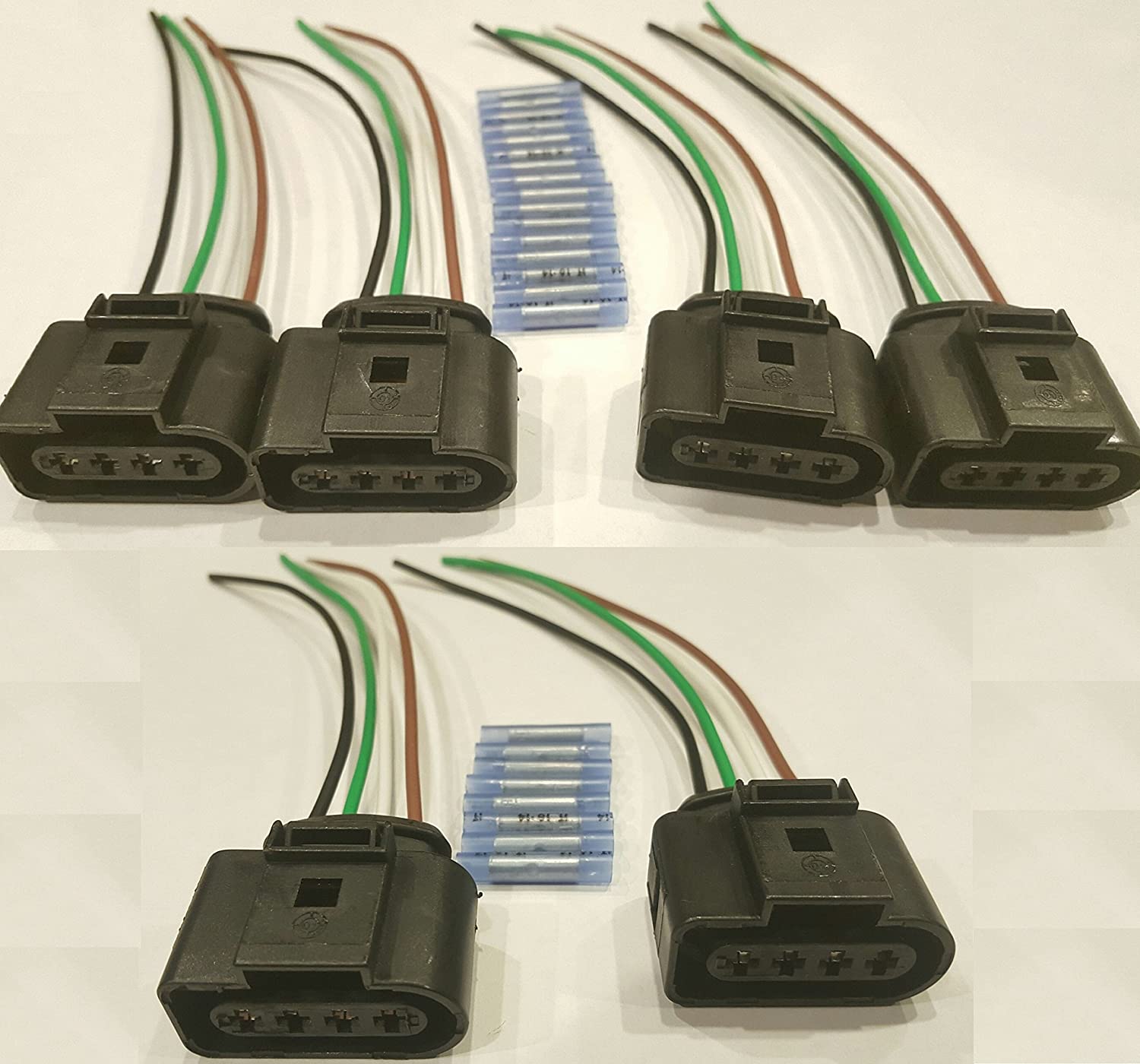 Muzzys (SET OF SIX) 2011340 1J0998724, COMPATIBLE WITH 2000-2009 Ignition Coil Connector Repair Kits A3 A4 A6 A8 Allroad RS4 S5 S6 S8 TT 2000 and newer
