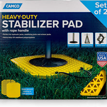 Camco 44545 Heavy-Duty Extra-Large Stabilizer Jack Pads with Handle - Prevent Trailer Jacks from Slipping Into Soft Ground - Includes (2) Jack Pads
