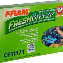 FRAM Fresh Breeze Cabin Air Filter Replacement for Car Passenger Compartment w/ Arm and Hammer Baking Soda, Easy Install, CF11182 for Select Acura and Honda Vehicles