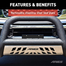 ARIES AL45-5005 Big Horn 4-Inch Black Aluminum Bull Bar, Select Dodge, Ram 1500