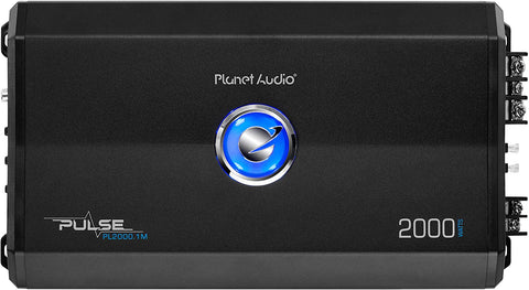 Planet Audio PL2000.1M Monoblock Car Amplifier - 2000 Watts, 2/4 Ohm Stable, Class A/B, Mosfet Power Supply, Great for Subwoofers