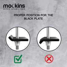 Mockins Hitch Mount Cargo Carrier Anti Rattle Hitch Tightener | The Hitch Stabilizer for 2" & 1.25" Hitches is Constructed from Heavy Duty Steel with Rust Free Coating